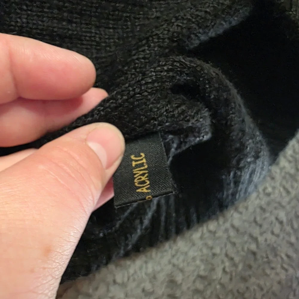 Fashion Forum 80% Alpaca 1/4 Zip Sweater Mens L Black Gray Made in Peru Pullover - Picture 8 of 9